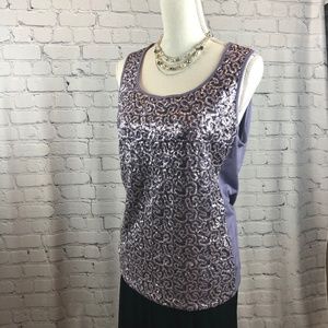 Chicos Sequined Sleeveless Top Size 2 (12)